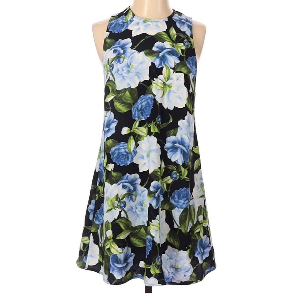 American Apparel XS Short Floral A-Line Crepe Dress